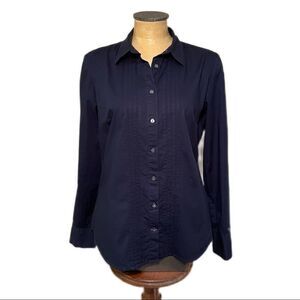 Tommy Hilfiger Navy Tuxedo Shirt Size Large